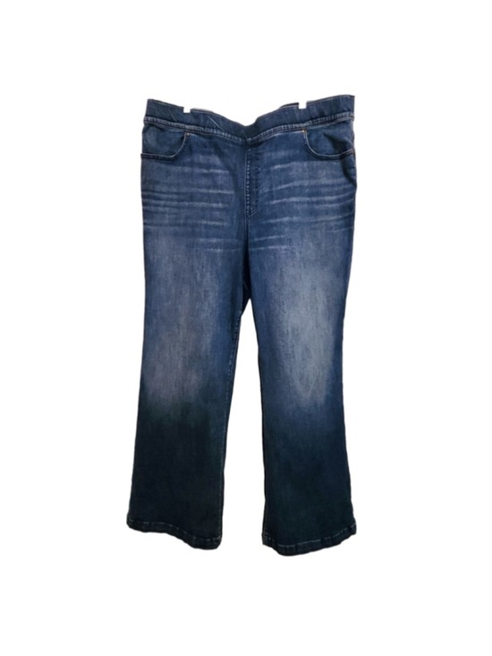 Lane Bryant Denim - Lane Bryant High Rise Pull On Wide Leg Faded Bootcut Jeans 26